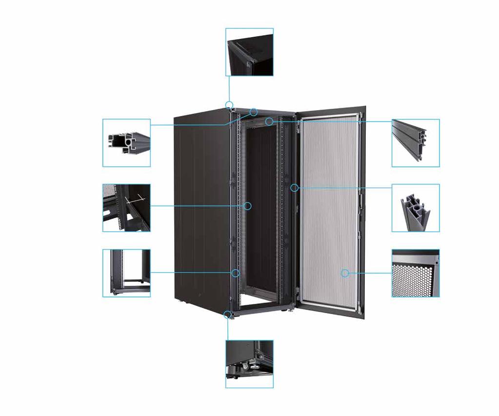 VERTIV KNÜRR MIR2 Vertiv Knürr MIR2 Server Rack - Features Top cover with cable entry rear side Horizontal extrusion Depth extrusion No depth braces required