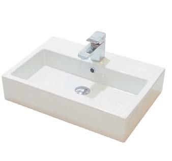 SANEUX 39002 MATTEO square wall-hung washbasin with 1 Tap Hole W 600mm x D 420mm x H 130mm 7588 MONTY square wall-hung washbasin W 600mm x D 420mm x H