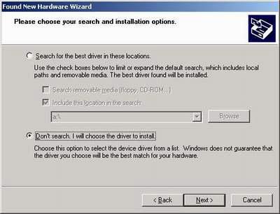 Note: If the pop-up window fails to appear click Start > Settings > Control Panels > Add Hardware to access the window.