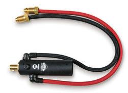 W-5 Power Cable Connectors 195 380 50-mm Dinse-style gas thru with gas and water return lines for water-cooled torch.