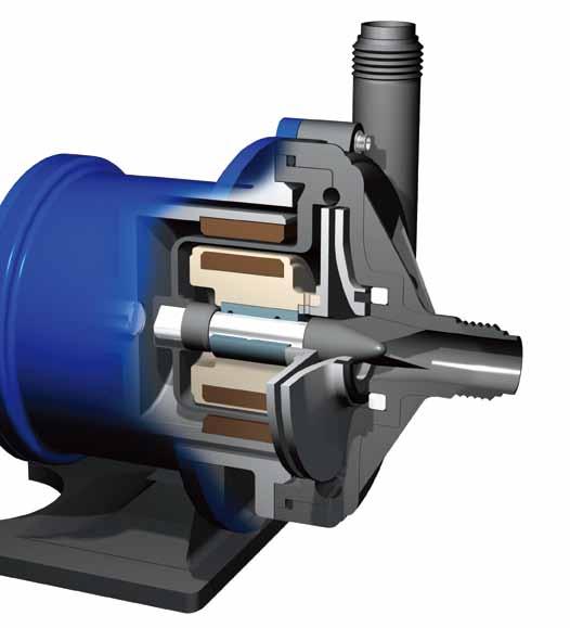 IAKI MAGNEIC DRIE PUMPS Self-radiating structure (International patent applied) hrough heat-dispersion holes provided in the fixed portions of the impeller and the magnet capsule, the liquid around