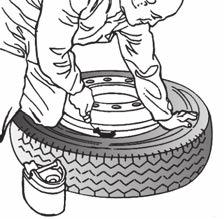 RIM AND ACCESSORIES Tubeless tyre demounting The tyre should be completely deflated before demounting, which is done by loosening and removing the valve stem core.