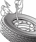 If it is difficult to fit over the flange, use the proper tyre mounting lever as per the illustration.