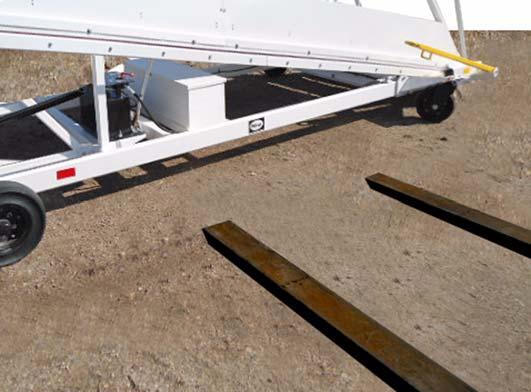 ) NOTE: Use a properly rated forklift while lifting passenger stair / crewstair. (See the forklift s Operation And Maintenance manual.) and (See EQUIPMENT SPECIFICATIONS on Page 25.