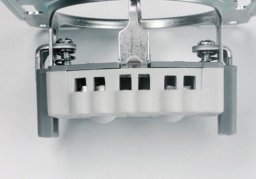 Because outlet terminals are aligned, all wires can be cut to the same length at once. Outlets feature pre-opened terminals.