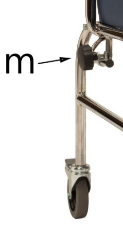 Adjustment of footrests Open the eccentric clamp (a) by pulling out the lever; Rotate, holding the pedestal (b) in the front position; Lock the clamp.