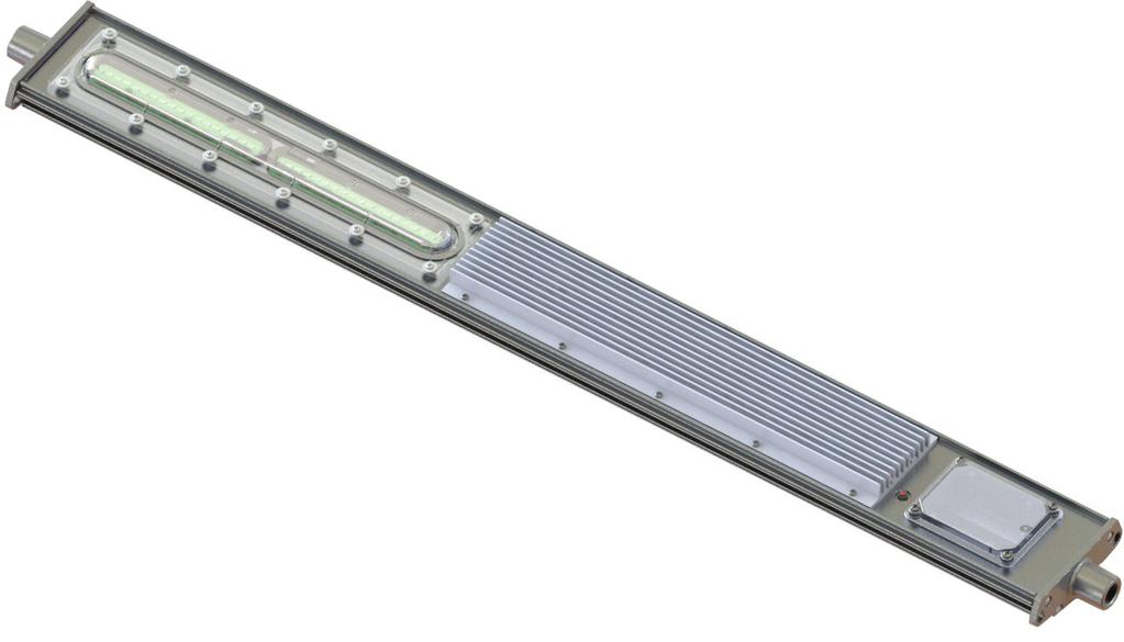 Integral battery back-up Cl. II, Div. 2, Groups F, G Wet Locations Type 4X; IP66 Champ MLL linear LED are available with an integral battery back-up module.