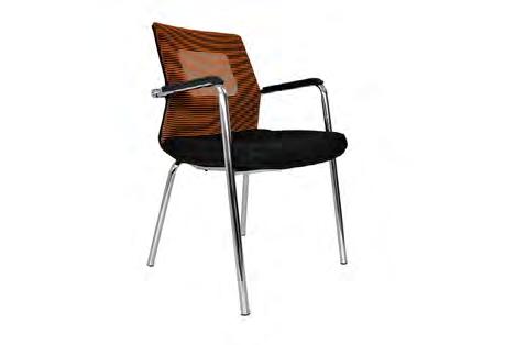 Seat Height: 450H Seat: Fabric Upholstered Back: Mesh Base: Steel