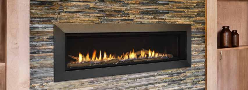 Echelon II with picture frame front in Charcoal, Bronze glass firebed and driftwood log set Your homebuyers will buy the Majestic Echelon II series.