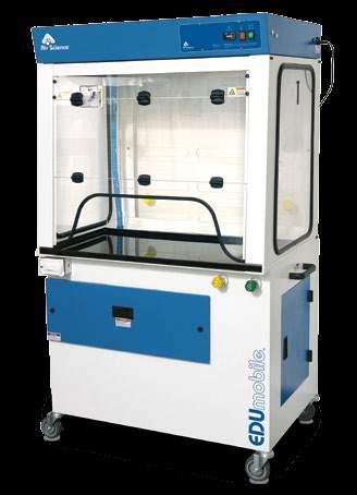 p:10 Product Specifications Ductless Demonstration Fume Hoods The EDU-MOBILE is mounted on a wheeled cart with a small side storage compartment.