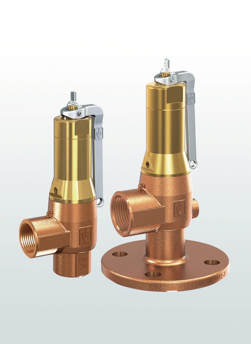 Type test approved safety valves angle-type for industrial applications Series 642 642 Safety valves made of gunmetal, angle-type with threaded or flange connections SUITABLE FOR Liquids neutral and