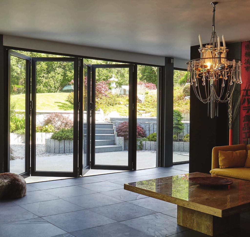 Style & Security Accessibility Neither style, nor security has been The LUXE 350 Bi-Folding Door is highly compromised on the LUXE 350 Bi-Folding customisable and as such is available with a Door.