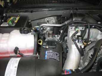 2. Removal of stock system a. Stock air box system. b. Unplug the mass air flow sensor (MAF) wiring harness.