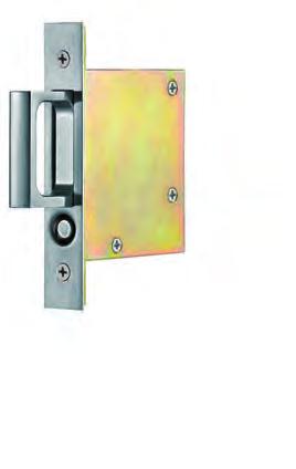 Edge Pull for Pocket Doors SPP 7000 Spring Loaded Edge Pull Finger pull remains flush with the edge of the door until the button is pressed. Pushing button projects finger pull.