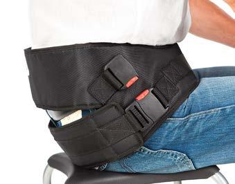 Attach the strap with the Velcro fastener and tighten it using the steplessly adjustable safety belt.