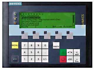 VFD Control Op ons Data sheet CONTROL OPTIONS ADVANCED OPERATOR PANEL 6SL3055-0AA00-4CA5 AOP30 KEY FEATURES: DISPLAY WITH GREEN BACKLIGHTING, RESOLUTION 240 X 64 PIXELS, MEMBRANE KEYBOARD WITH 26