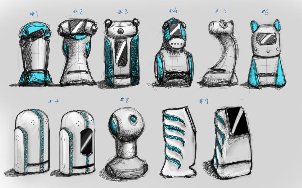 Figure 18: robots as seen by children. During this initial phase of the project some conceptual robot appearances drawings were also presented by YDR to the partners.
