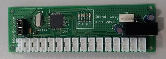 5.3. Sonar Board The Sonar Board, depicted in Fig. 56, will be used to control the firing of up to 16 sonars. This board is connected to the Sensor&Management Board through an I2C connection.