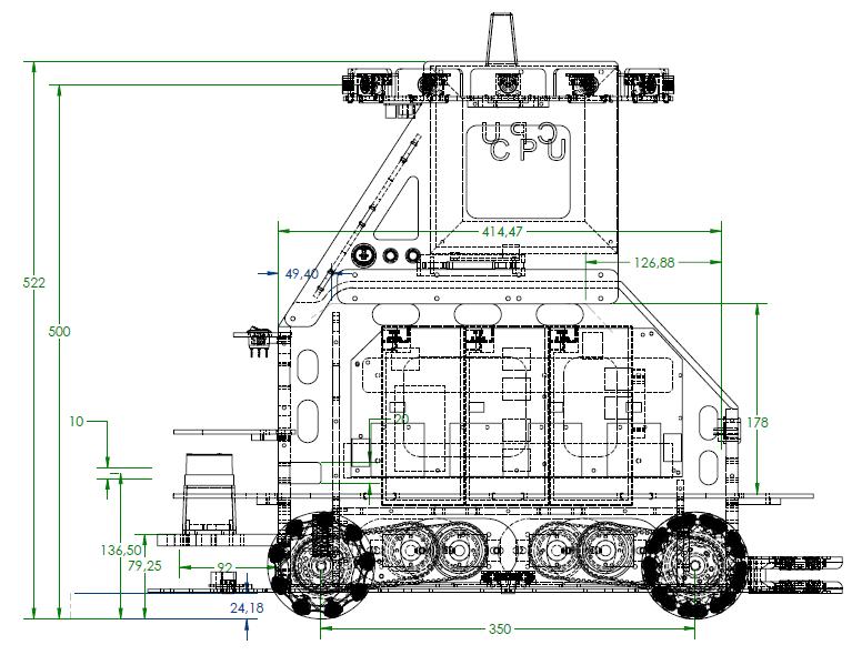 Figure 76: Robot Platform. Pulley system view.