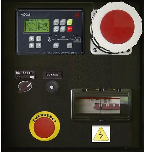 ACP - Automatic control panel Automatic control panel mounted on the genset, complete with digital control unit AC03 for monitoring, control and protection of