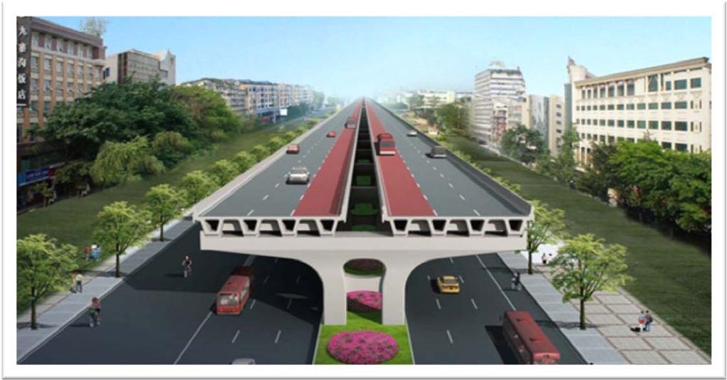 3. innovative solutions Chengdu Elevated BRT Linelength:29km