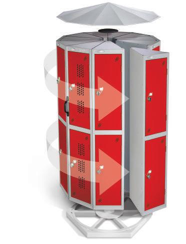 SPACE SAVING UP TO 165% MORE LOCKERS IN YOUR SPACE * LOCKER POD OPTIONAL SLOPING CANOPY Prevents accumulation of