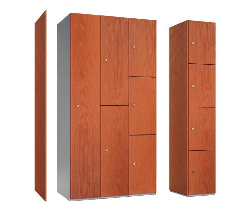18mm MDF CORE LAMINATED DISPENSERS & COLLECTOR BLACK BODY LOCKERS MDF CORE DOOR STEEL BODY LOCKERS Probe offer four durable timber effect finishes plus two single colours, to a standard steel body,