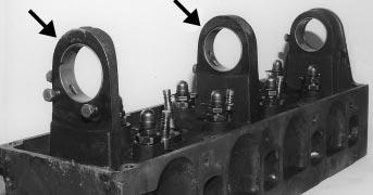 These two items must always be handled with extreme care to avoid damage (breaking them off). Ford never saw fit to improve the strength of the pillars during the life of the Pinto engine.