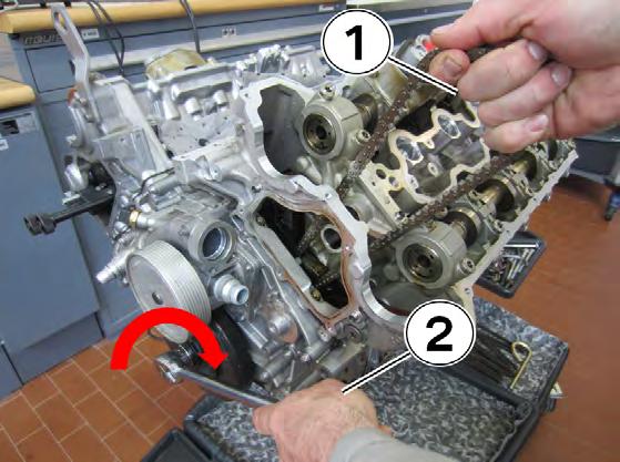 47. Reinstall the camshafts on cylinder bank 1, and reinstall the VANOS gears before starting the procedure on cylinder bank 2.