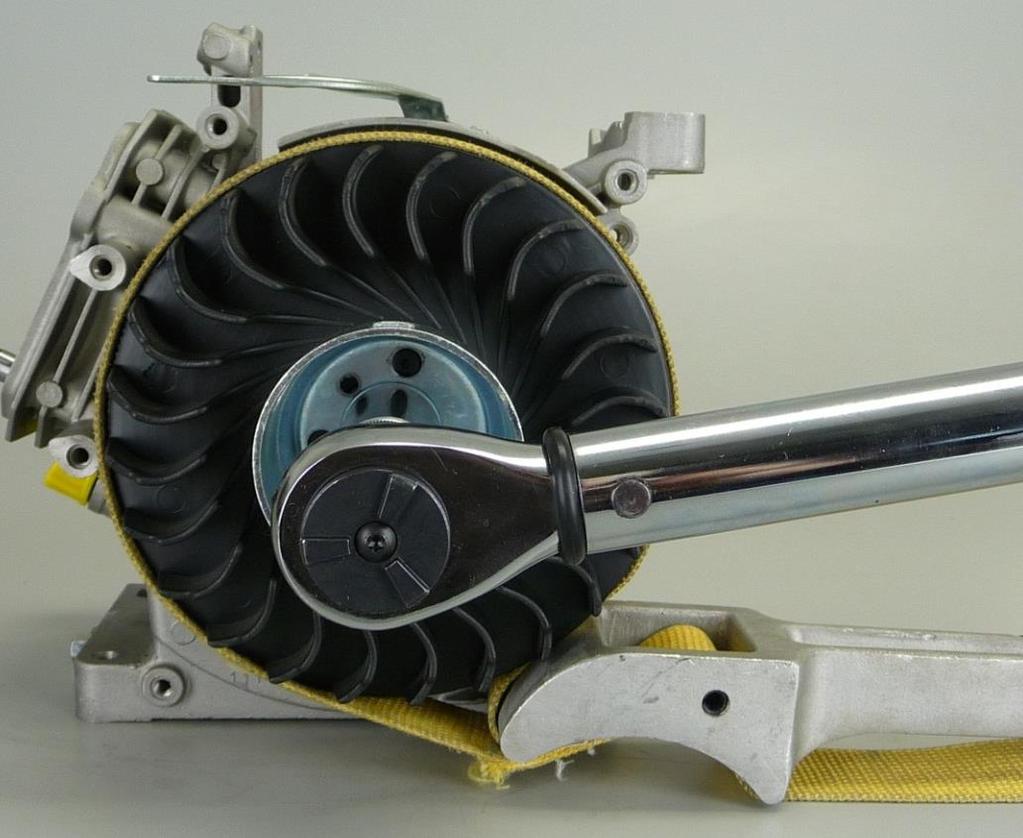 Install Flywheel, Key, Starter Align flywheel and crankshaft keyways.