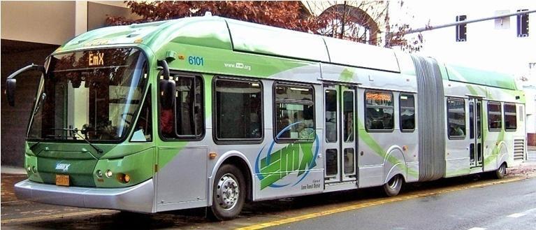 4.4.3 Vehicles The EmX BRT uses the same specially designed 60 foot New Flyer buses procured by GCRTA for the HealthLine.