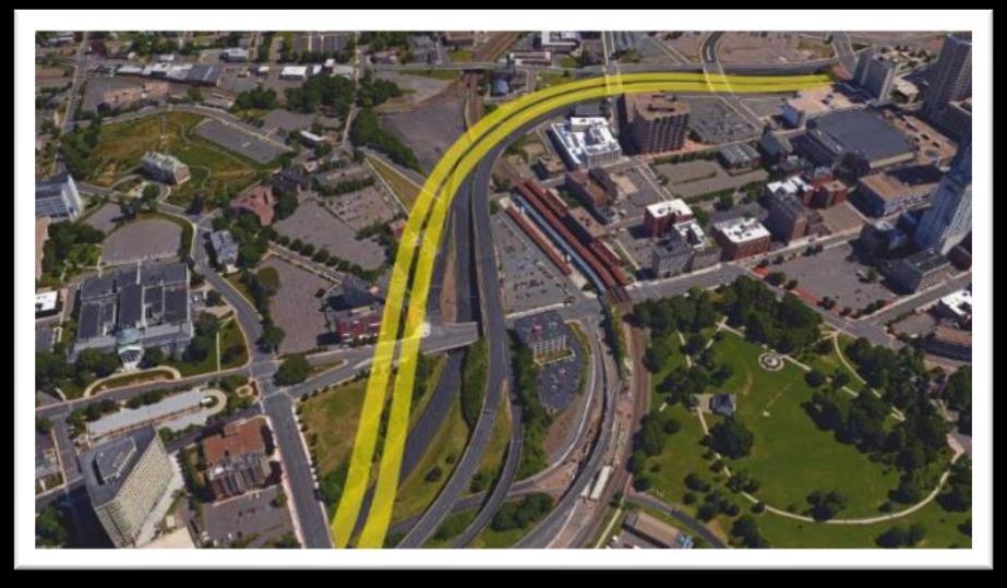 One Example of I-84 Lowered Highway Construction Relocate railroad and CTfastrak first