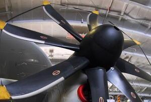 Turboprops Figure 4: A turboprop engine uses a jet engine to power a propeller. Photo by Eduardo Zaragoza courtesy of US Navy. A modern plane with a propeller typically uses a turboprop engine.