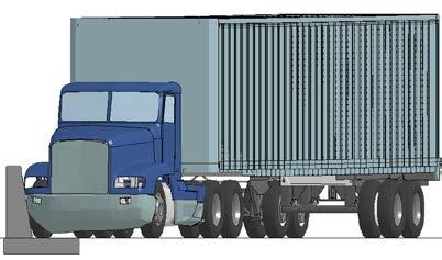 a) b) Figure 4: Front (a) and Top View (b) of Tractor-Van Trailer at the Beginning of Impact An overall approach followed to complete the collaborative effort involved in the project is illustrated