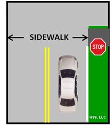 behind the stop sign or signal. Crosswalks - Define the area where pedestrians may cross the roadway.