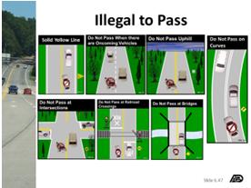 Passing and Being Passed Materials and Resources Part 6 Passing Slide 6.47 Describe the seriousness of the problem of injuries and fatalities associated with head-on collisions.