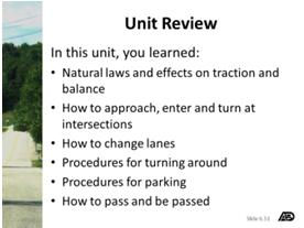 Unit Review and Test Materials and Resources Part 7 continued Unit Review and Test Slide 6.51 Slide 6.