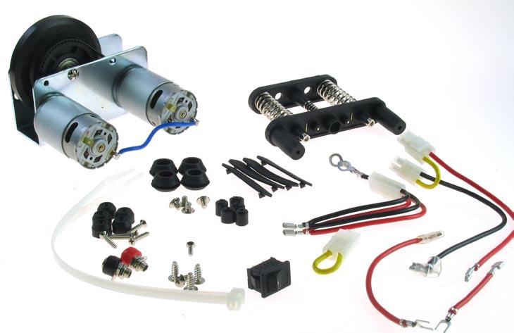 ELECTRICAL & OTHER ITEMS IDENTIFICATION Identify the electrical and other components before assembly: Motor & pulley assembly 712 switch set Mount pads 731 non-slip pads Motor and