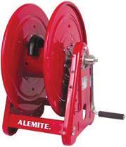 154 HOSE REELS CODE 860 Hand Crank Reel Model 7350 Alemite Hand Crank Reels are designed for heavy-duty applications that require long hose lengths. Ideal for industrial or outdoor use.