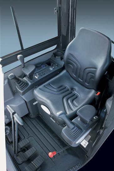 The ergonomically designed seat and arm rest as well as the wide space