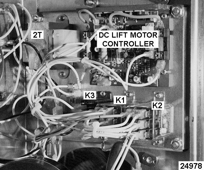 Remove CONTROL BOX COVER (TILTING). 3. Note lead wire locations and disconnect from tilt switch (2S). 4. Remove adjustment screws (2) securring switch bracket to mounting plate. 5.