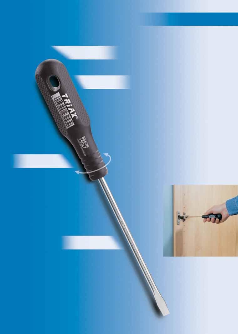 impact absorbing The proven one. practical hanging hole For varied use in household and DIY jobs, the TRIAX screwdriver achieves excellent results.
