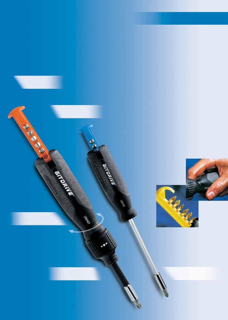 The Professional Tool. retractable Bit-magazine large gripping surfaced handle The BITDRIVE stands for fast and professional screw-driving. The handle has various qualities.