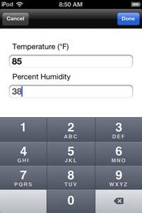 Click Temp/ Humidity Button Information displayed