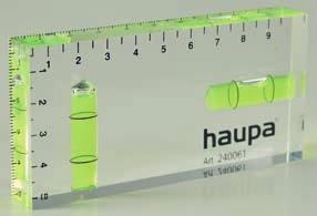 HUPmini spirit level Made of perspex, with 2 levels (horizontal and vertical), with 2 measurement scales (0 10 cm and 0 5 cm) Art. no.