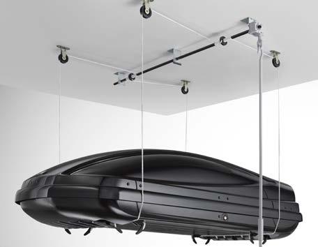 LR005083 Roof Box Garage Lift Aid This garage ceiling-mounted pulley system allows you to lift equipment onto your