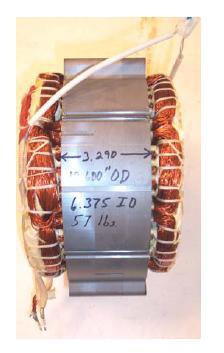 Actual Stator Construction Figure at right shows a typical stator from a variable speed drive motor.