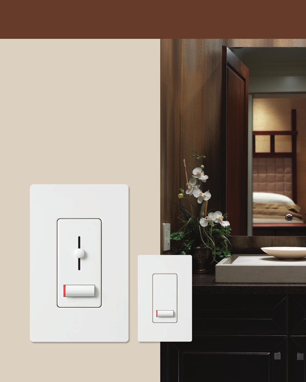 Lutron LyneoTM Lx slide dimmers and switches Lyneo Lx Slide Dimmers Family of intuitive slide dimmers contoured push-button provides large target easily turn lights on/off Round slider adjusts