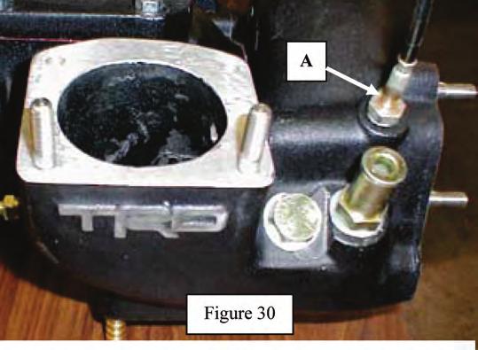 58. Check the OE intake chamber that was removed from the vehicle. Look at the quantity and location of the PCV /breather fitting/s that are next to the throttle body surface. See Figure 29. 59.