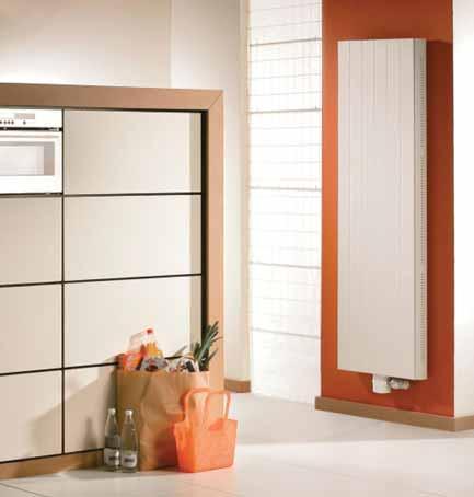 decorative radiators Faro V A vertical decorative radiator with a softly profiled flat front panel, gently finished edges and side covers.